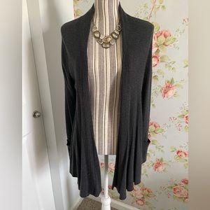 Super cute long cardigan with flared detail